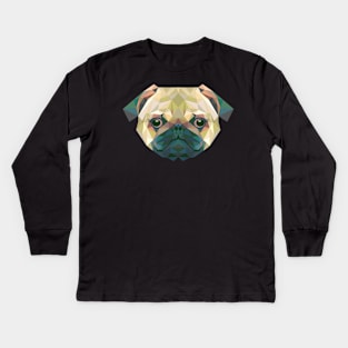 Pupy Dog Art Kids Long Sleeve T-Shirt